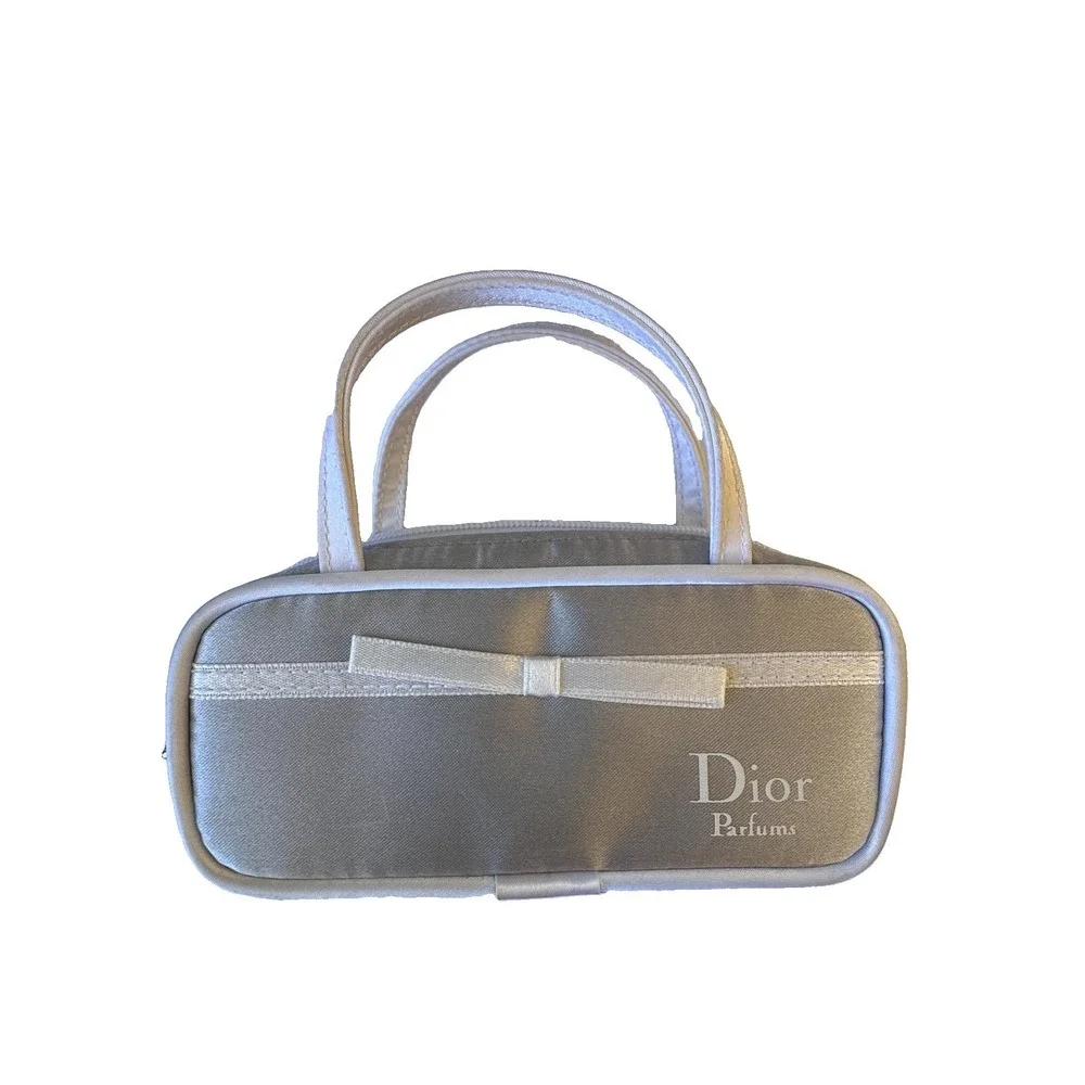 Dior Parfums Mini Toiletry Bag Silver / White Trousse De Toilette